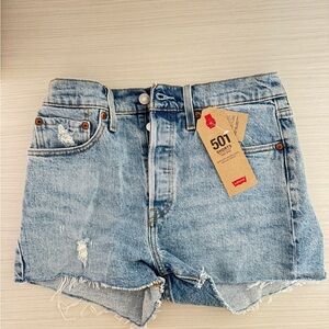 Levi's Women's Blue Denim 501 Shorts